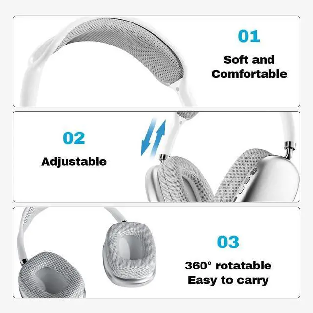 Alt view image 5 of 6 - Wireless Bluetooth Headphones Headset Stereo Over-Ear Earphones Noise Cancelling