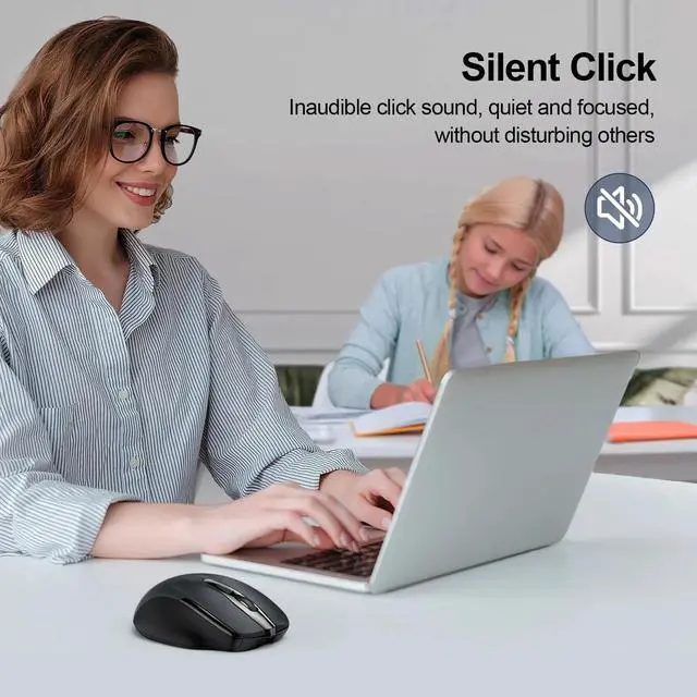 Alt view image 3 of 6 - TECKNET Wireless Mouse, 2.4G Ergonomic Optical Mouse, Computer Mouse for Laptop