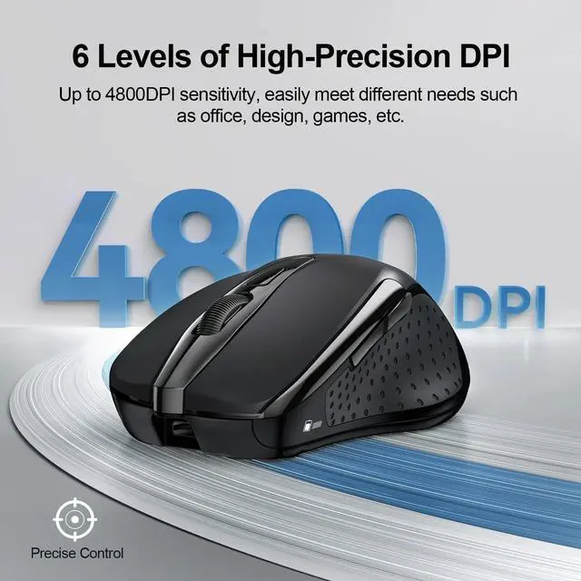 Alt view image 5 of 6 - TECKNET Wireless Mouse, 2.4G Ergonomic Optical Mouse, Computer Mouse for Laptop