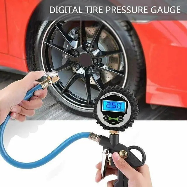 Alt view image 6 of 7 - LCD Digital Air Tire Inflator with Pressure Gauge Chuck for TrucK/Car/Bike NEW