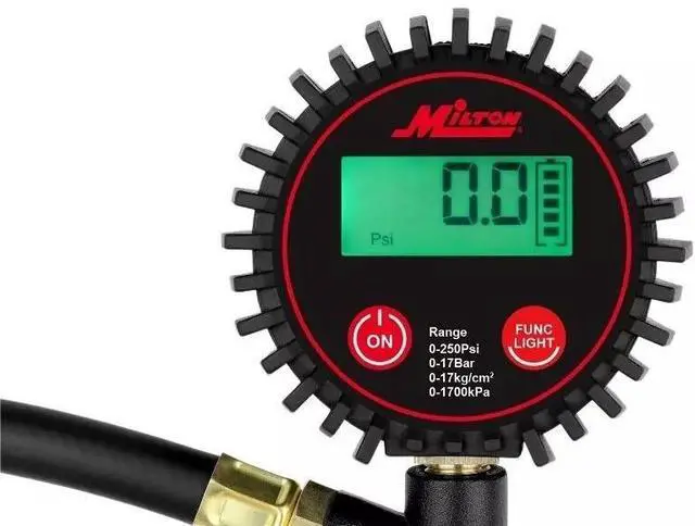 Alt view image 3 of 7 - Milton® Digital Tire Inflator / Pressure Gauge, 0-250 PSI, 14" Air Hose, Lock-on