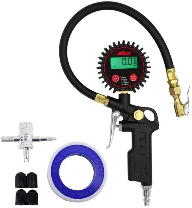 Main image of Milton® Digital Tire Inflator / Pressure Gauge, 0-250 PSI, 14" Air Hose, Lock-on