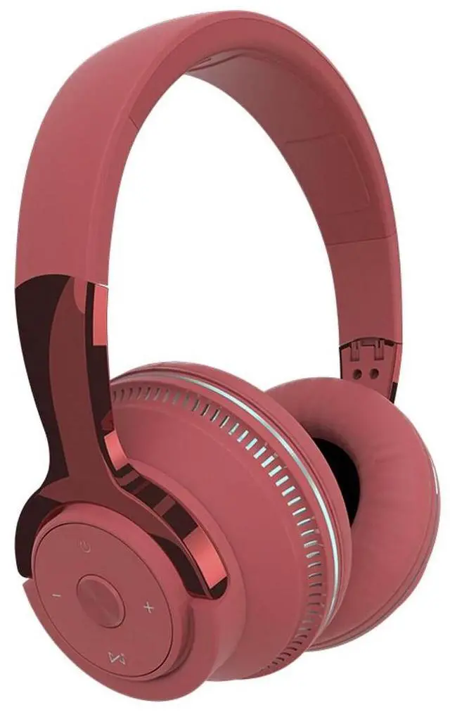 Main image of Wireless Bluetooth 5.1 Headphones Over Ear LED Headset Stereo Noise Cancelling black Red