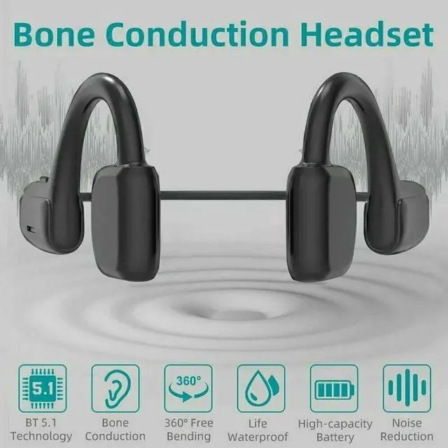 Alt view image 2 of 7 - Bone Conduction Headphones Bluetooth 5.1 Wireless Earbuds Outdoor Sport Headset
