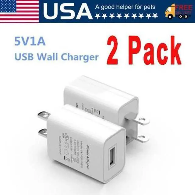 Main image of 2 Pack Universal 5V 1A US Plug USB AC Wall Charger Power Adapter For Smart Phone