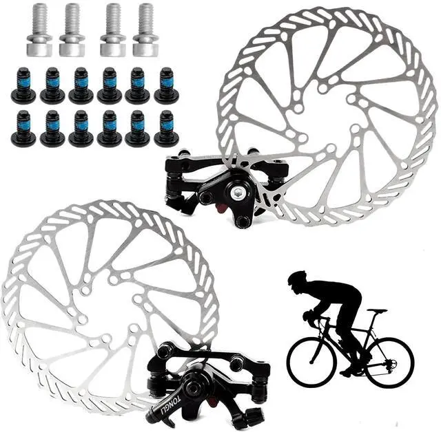 Alt view image 3 of 7 - 160 mm Bike Disc Brake Front & Rear Disc Rotor Brake Kit for Mountain Bicycle
