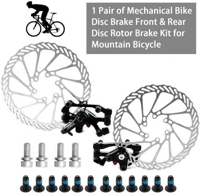 Alt view image 4 of 7 - 160 mm Bike Disc Brake Front & Rear Disc Rotor Brake Kit for Mountain Bicycle