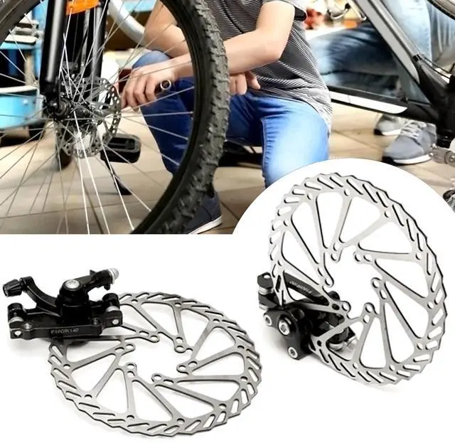 Alt view image 2 of 7 - 160 mm Bike Disc Brake Front & Rear Disc Rotor Brake Kit for Mountain Bicycle