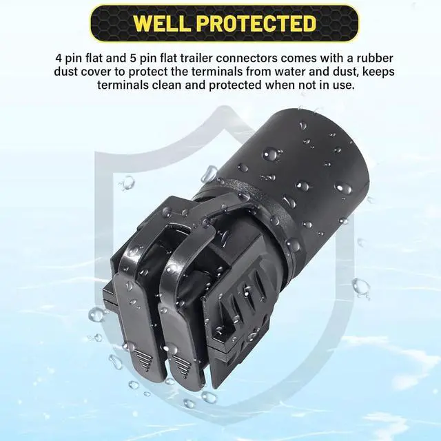 Alt view image 3 of 7 - 7 Way Round to 4/5 Pins Flat Trailer Adapter Wiring Plug For Truck RV Tow Lights