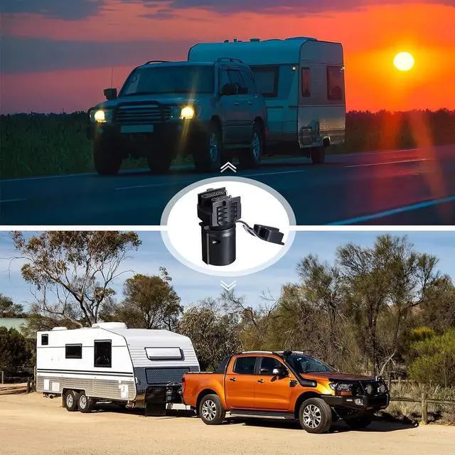 Alt view image 5 of 7 - 7 Way Round to 4/5 Pins Flat Trailer Adapter Wiring Plug For Truck RV Tow Lights