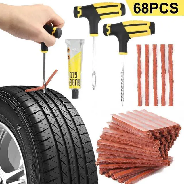 Main image of 68pc Tire Repair Kit DIY Flat Tire Repair Car Truck Motorcycle Home Plug Patch