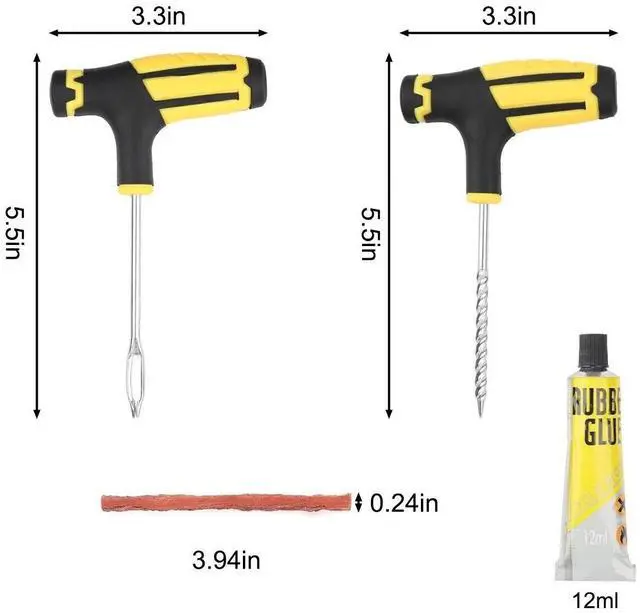 Alt view image 4 of 6 - 68pc Tire Repair Kit DIY Flat Tire Repair Car Truck Motorcycle Home Plug Patch