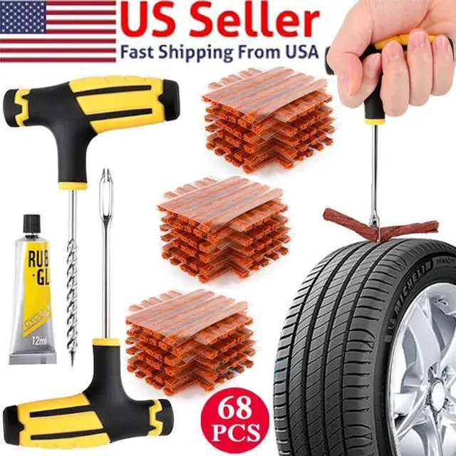 Alt view image 6 of 6 - 68pc Tire Repair Kit DIY Flat Tire Repair Car Truck Motorcycle Home Plug Patch