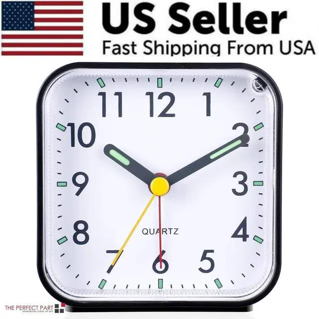 Main image of LED Desk Alarm Clock Nightlight Snooze Quiet Non Ticking Battery Powered Bedroom