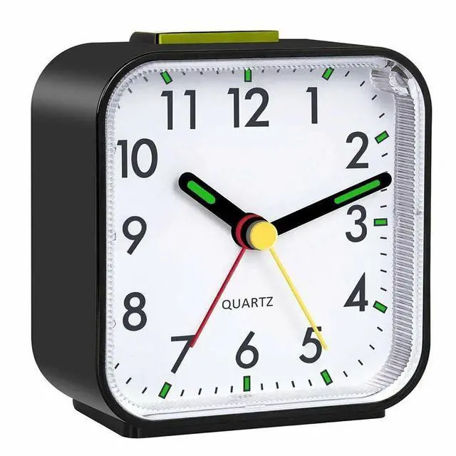 Alt view image 6 of 7 - LED Desk Alarm Clock Nightlight Snooze Quiet Non Ticking Battery Powered Bedroom