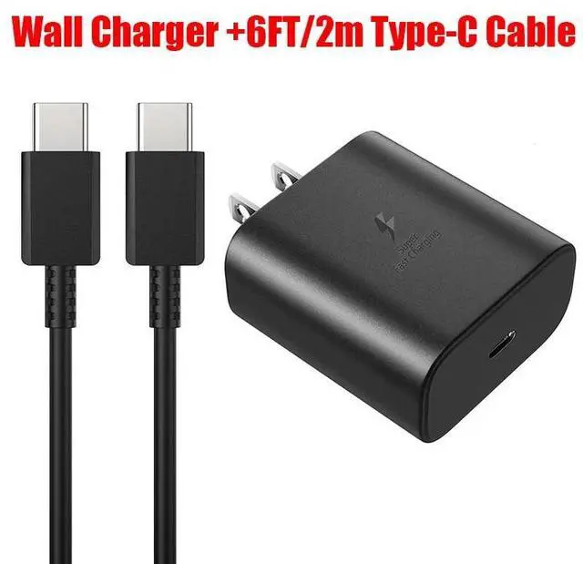 Alt view image 2 of 7 - 45 Watts USB-C Super Fast Charging Wall Charger & USB-C Type C Cable For Samusng