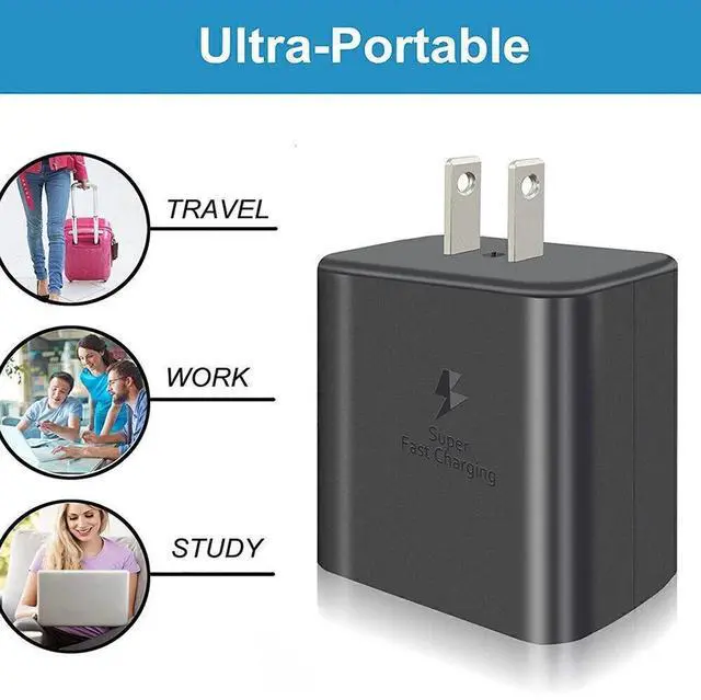 Alt view image 4 of 7 - 45 Watts USB-C Super Fast Charging Wall Charger & USB-C Type C Cable For Samusng