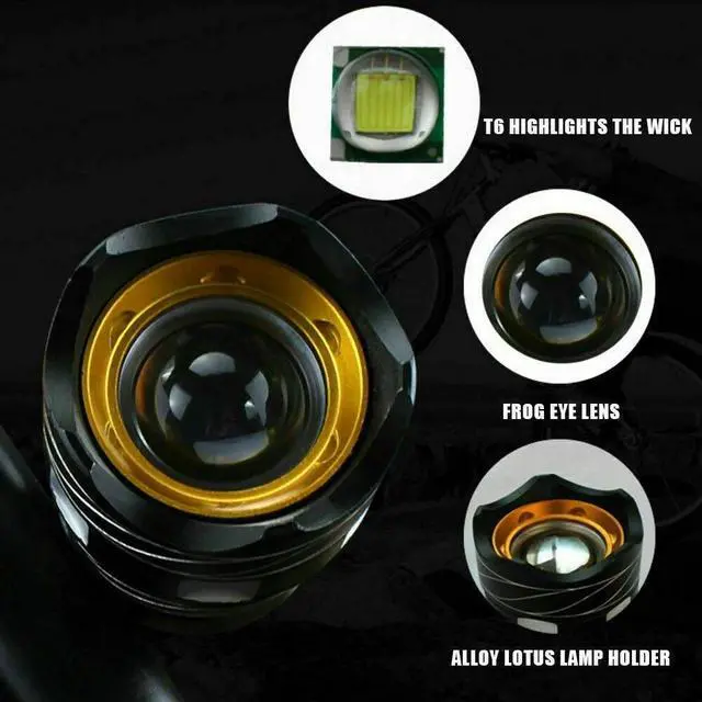 Alt view image 6 of 6 - 40000LM Rechargeable LED MTB Bicycle Light Racing Bike Front Headlight