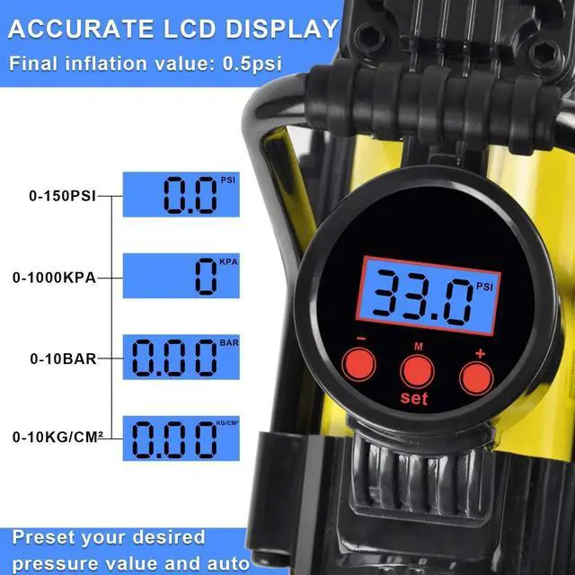 Alt view image 6 of 6 - Heavy Duty 12V Portable 150PSI Car Tyre Auto Tire Inflator Pump Air Compressor