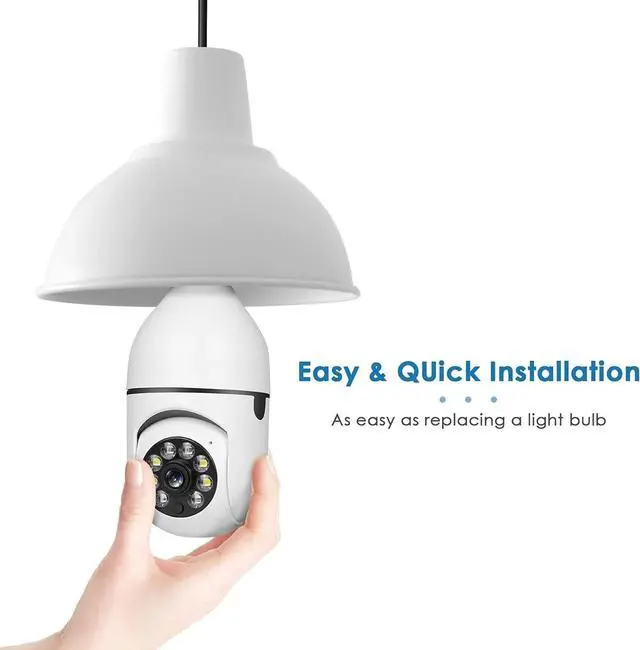 Alt view image 4 of 7 - 2MP Wireless Light Bulb Security Camera 2.4G WiFi Outdoor Home Bulb Camera 1080P