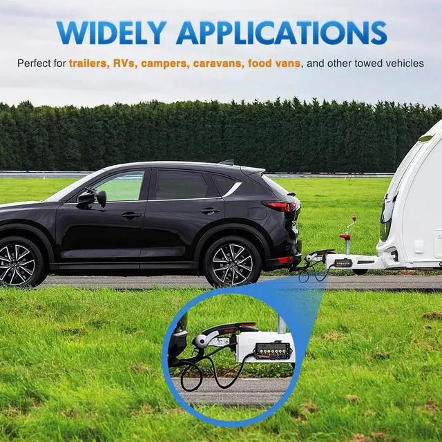 Alt view image 6 of 7 - 7 Way Trailer Plug Weatherproof Trailer Wiring Harness, Heavy Duty Weatherproof