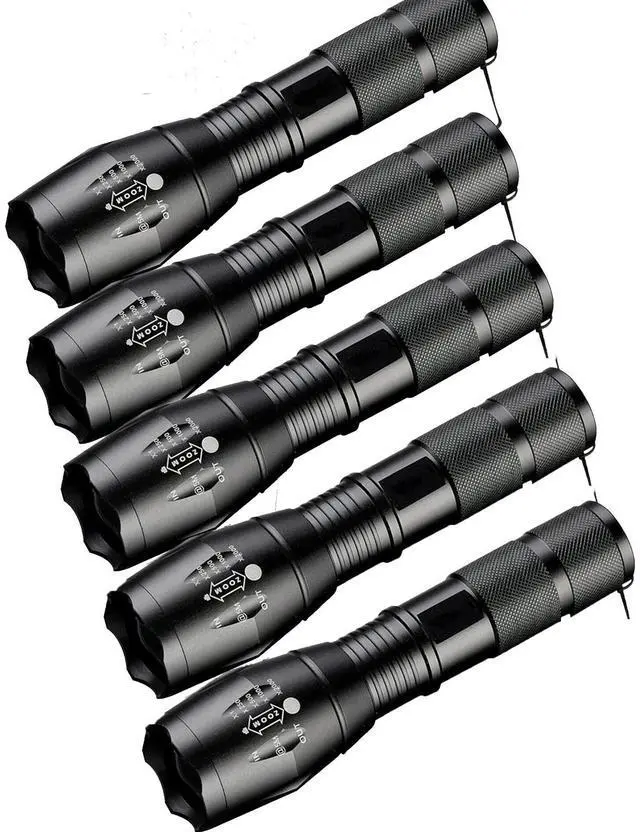 Main image of 5 x Tactical 18650 Flashlight High Powered 5Modes Zoomable Aluminum