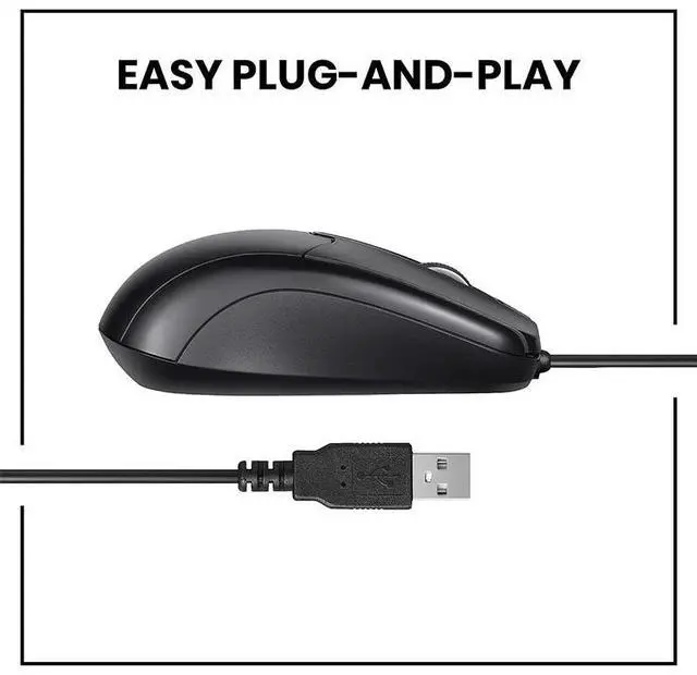 Alt view image 3 of 7 - USB 2.0 Optical Wired Scroll Wheel Mouse PC Laptop Notebook Desktop Black Mice
