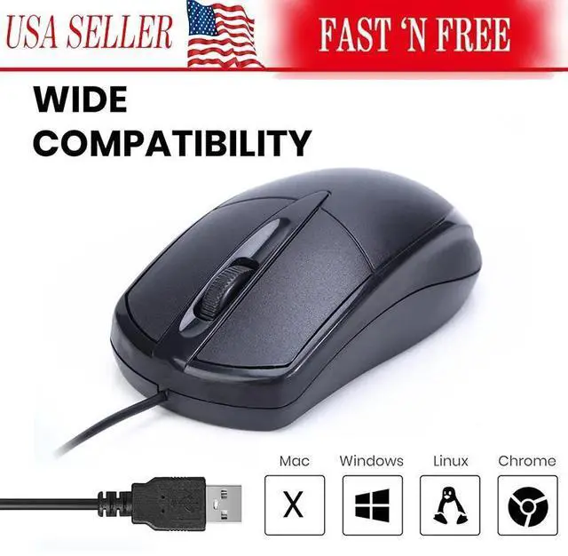 Alt view image 6 of 7 - USB 2.0 Optical Wired Scroll Wheel Mouse PC Laptop Notebook Desktop Black Mice
