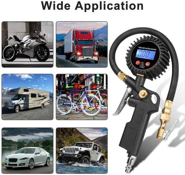 Alt view image 5 of 7 - LED Display Digital Tire Inflator Deflator Pressure Gauge for Truck/RV/Car/Bike