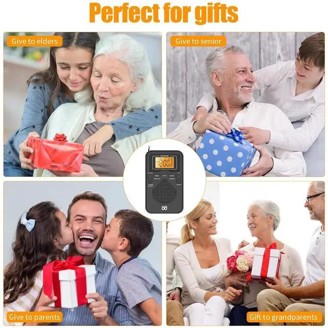 Alt view image 5 of 6 - Portable Pocket Emergency Digital AM FM Radio w/Speaker 3.5mm Jack Alarm Clock