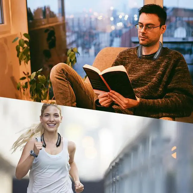 Alt view image 6 of 7 - Bluetooth 5.0 Neckband Headset Wireless Earbuds Earphone Speaker Headphone w/Mic