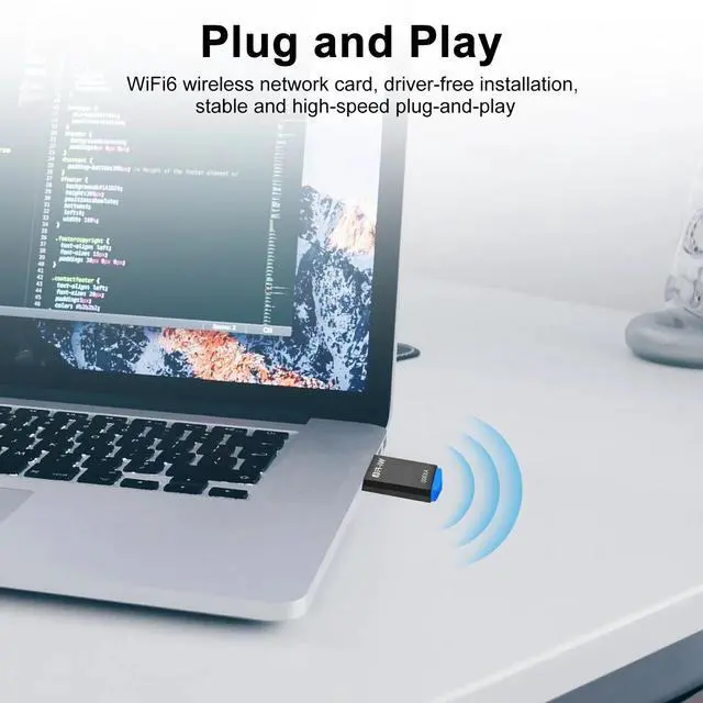 Alt view image 6 of 7 - Wireless USB WiFi 6 Adapter, 802.11ax 900Mbps Dual Band 2.4/5Ghz Network Dongle