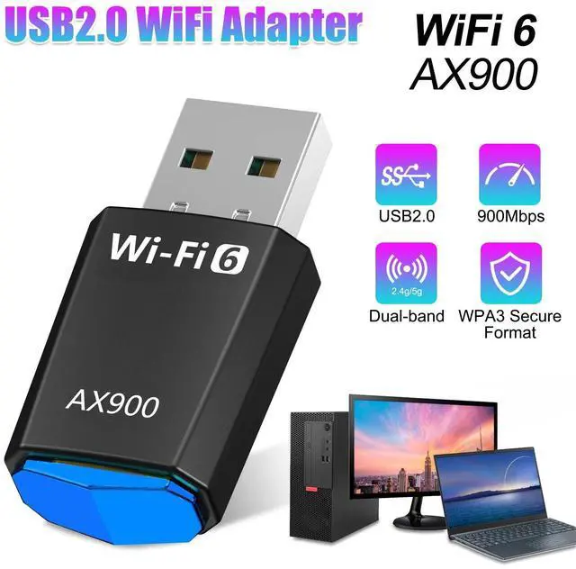 Main image of Wireless USB WiFi 6 Adapter, 802.11ax 900Mbps Dual Band 2.4/5Ghz Network Dongle