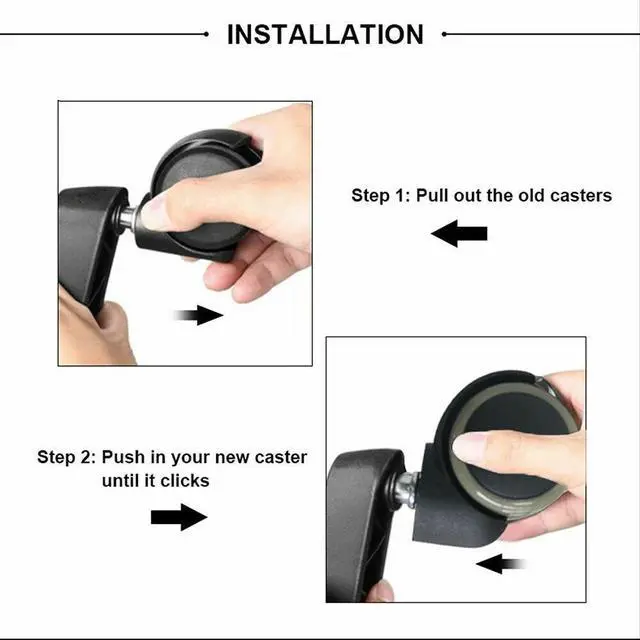 Alt view image 4 of 6 - Set of 5 2" Universal Office Chair Caster Wheels Swivel Heavy Duty Replacement