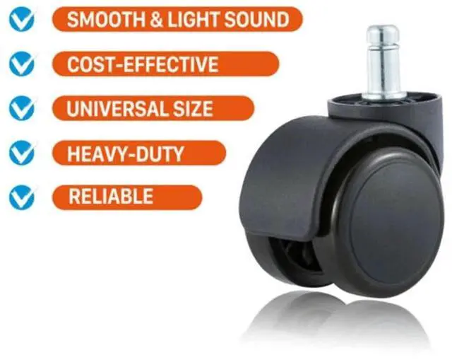 Alt view image 5 of 6 - 2 inch Heavy Duty Office Chairs Wheels Replacement Soft Smooth Silent Set of 5