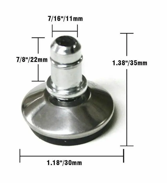 Alt view image 6 of 6 - 10PCS Office Chair Low ProfileFixed Stationary Foot Replace Swivel Caster Wheels