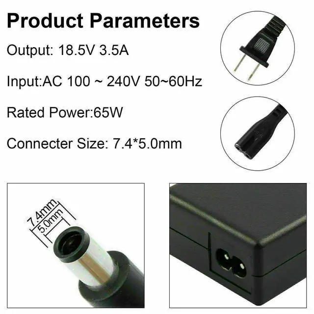 Alt view image 4 of 6 - For HP Thin Client T520 T610 T620 AC Adapter Charger Power Supply Cord 65W 18.5V