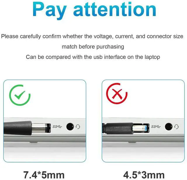 Alt view image 4 of 7 - AC Power Charger +Cord for Compaq Presario CQ57-229WM CQ60-216DX Laptop + Cord