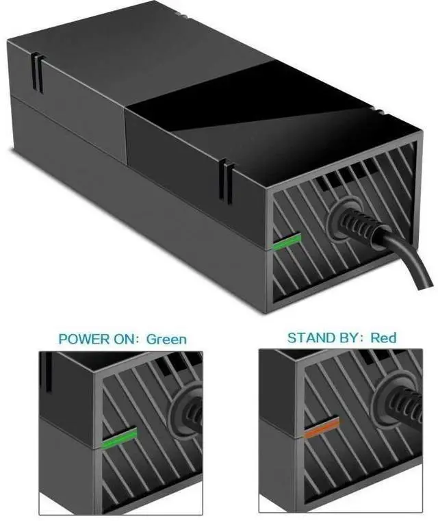 Alt view image 5 of 7 - For Microsoft XBOX ONE Console AC Adapter Brick Charger Power Supply Cord Cable