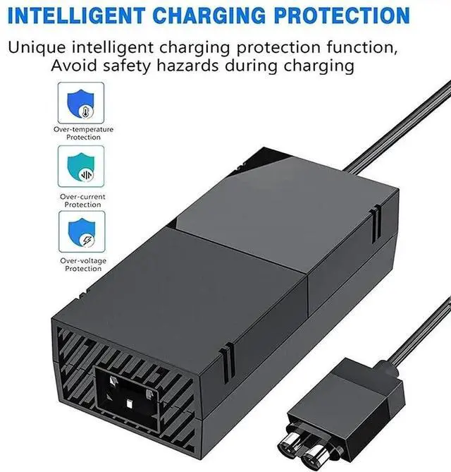 Alt view image 2 of 7 - For Microsoft Xbox One Console AC Adapter Brick Charger Power Supply Cord Black