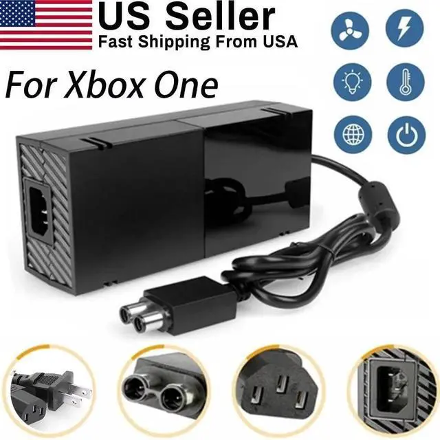 Main image of For Microsoft Xbox One Console AC Adapter Brick Charger Power Supply Cord Black
