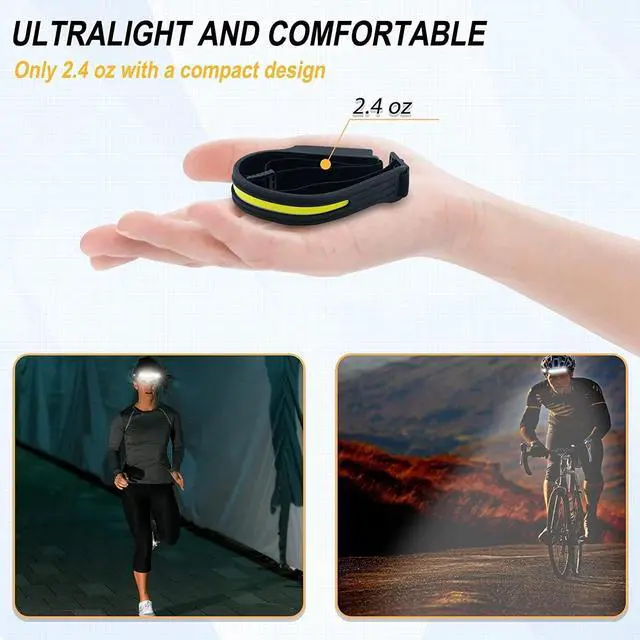 Alt view image 7 of 7 - 2X Waterproof COB Headlamp Night Buddy LED Sensor 230° Head Torch Headlight Lamp