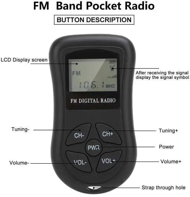 Alt view image 6 of 7 - Pocket Mini Digital FM Radio LCD Screen Stereo Walking Receiver w/3.5mm Earphone
