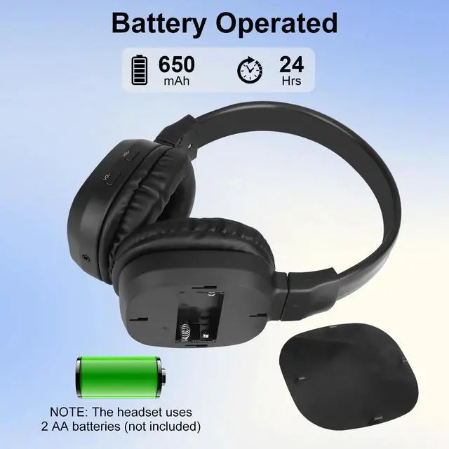Alt view image 5 of 7 - Portable FM Radio Wireless Headphones Headset Stereo Foldable Receivers Over-Ear