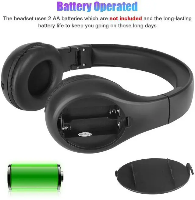 Alt view image 6 of 7 - Wireless FM Radio Headphone Foldable Over-Ear Stereo Headset Recevier Portable