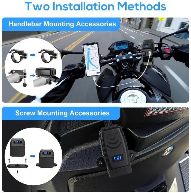 Alt view image 3 of 7 - QC 3.0 Motorcycle Dual USB Phone GPS Super Fast Charger Adapter LED Waterproof