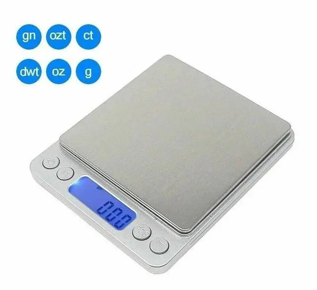 Alt view image 6 of 7 - Digital Scale 3000g x 0.1g Jewelry Gold Silver Coin Gram Pocket Size Herb Grain