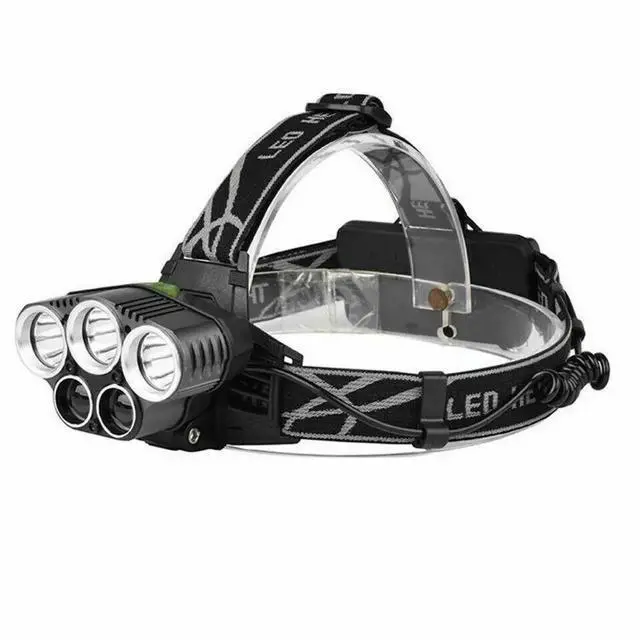 Alt view image 3 of 7 - Super Bright 5 LED Zoom Headlamp USB Rechargeable Headlight Head Torch