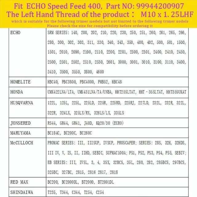 Alt view image 7 of 7 - For Echo Speed Feed 400 SRM-225 SRM-230 SRM-2620 Echo Weed Eater Trimmer Head