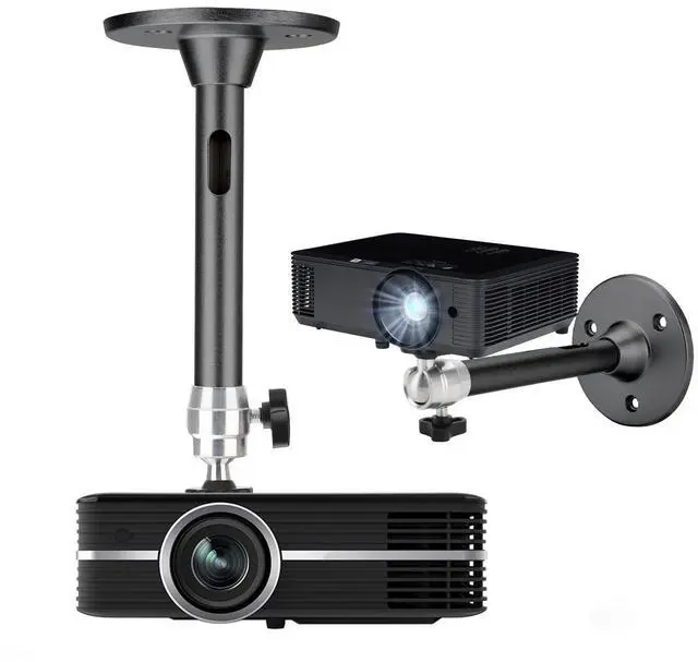 Main image of Universal 7" LCD DLP Mini Projector Ceiling Wall Mount Bracket Aluminium Holder Black